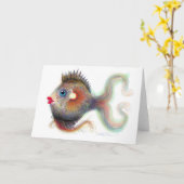 ファンタジーの魚: 空想 カード (黄色い花)