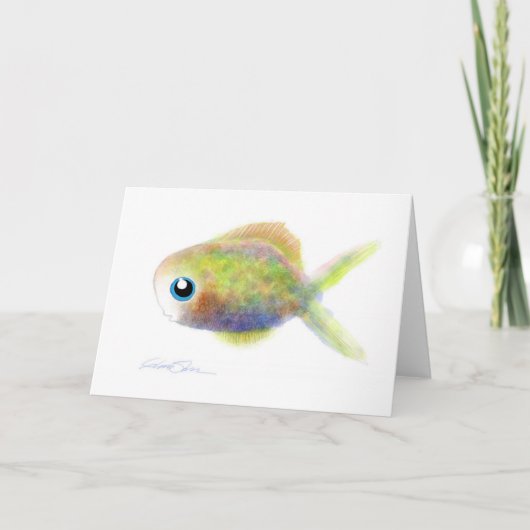 ファンタジーの魚: 青い目の男の子 カード (正面)