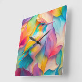 ファンタジーの鳥シルクバード スクエア壁時計 (傾斜)