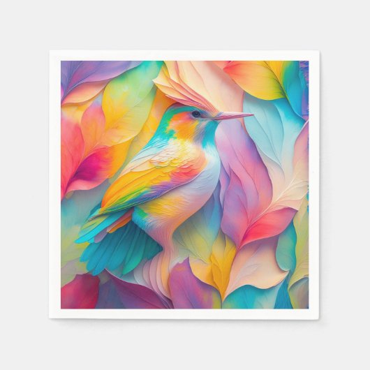 ファンタジーの鳥シルクバード スタンダードカクテルナプキン (正面)