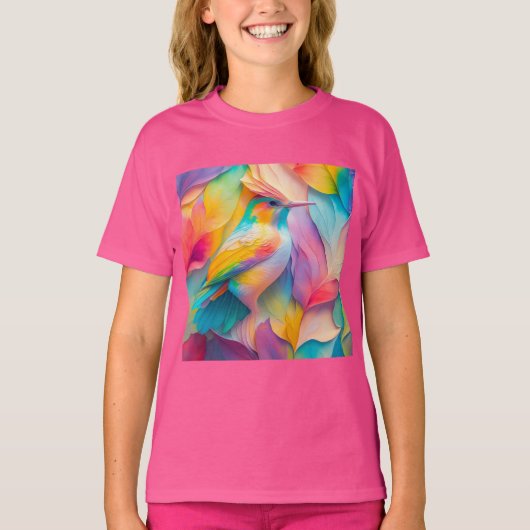 ファンタジーの鳥シルクバード Tシャツ (正面)