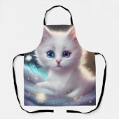ファンタジーふわふわ白猫 エプロン (正面)