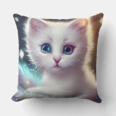 ファンタジーふわふわ白猫 クッション (正面)