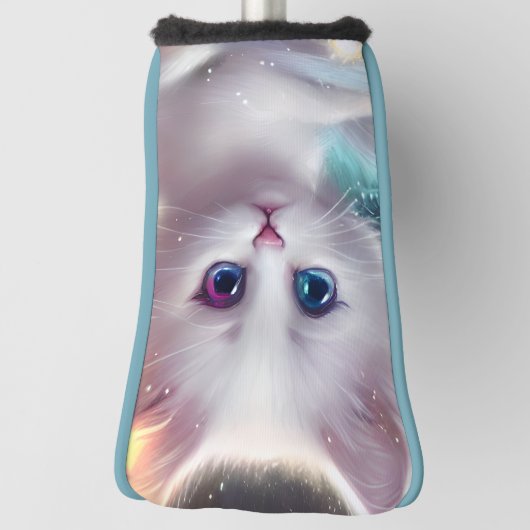 ファンタジーふわふわ白猫 ゴルフヘッドカバー (回転90)