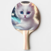 ファンタジーふわふわ白猫 卓球ラケット (正面)
