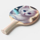ファンタジーふわふわ白猫 卓球ラケット (正面アングル)