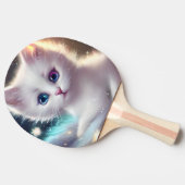 ファンタジーふわふわ白猫 卓球ラケット (横)