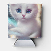 ファンタジーふわふわ白猫 缶クーラー (正面)