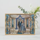 ファンタジーをテーマにし結婚た青銅の中世婚約 招待状 (スタンド正面)