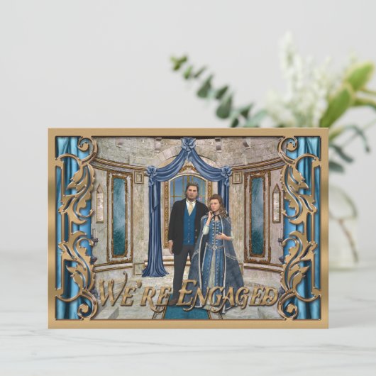 ファンタジーをテーマにし結婚た青銅の中世婚約 招待状 (スタンド正面)