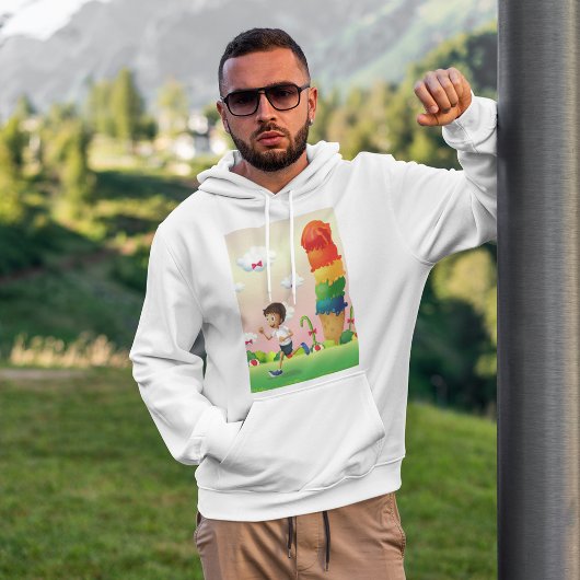 ファンタジーアイスクリームコーンとハッピー走ズボーイ パーカ