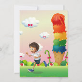 ファンタジーアイスクリームコーンとハッピー走ズボーイ 招待状 (正面)