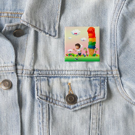 ファンタジーアイスクリームコーンとハッピー走ズボーイ 缶バッジ