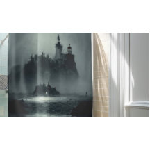 ファンタジーアイランドライトハウスミスティ霧の濃い夜