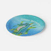 ファンタジーアクアブルーシードラゴンホーン海藻の泡 ペーパープレート (アングル)