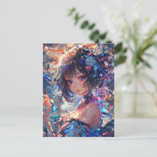 ファンタジーアニメの少女 ポストカード (スタンド正面)