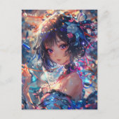 ファンタジーアニメの少女 ポストカード (正面)