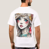 ファンタジーアニメマンガガールあすかアカスタマイズクア Tシャツ (裏面)