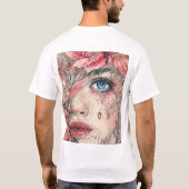 ファンタジーアニメマンガジャパンキレイ綺麗Tシャッカスタムト Tシャツ (裏面)