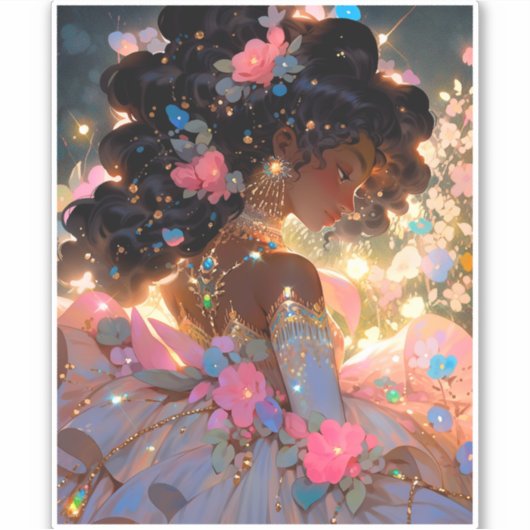 ファンタジーアフリカンアメリカン・アート シール (正面)