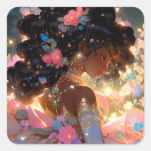 ファンタジーアフリカンアメリカン・アート スクエアシール (正面)