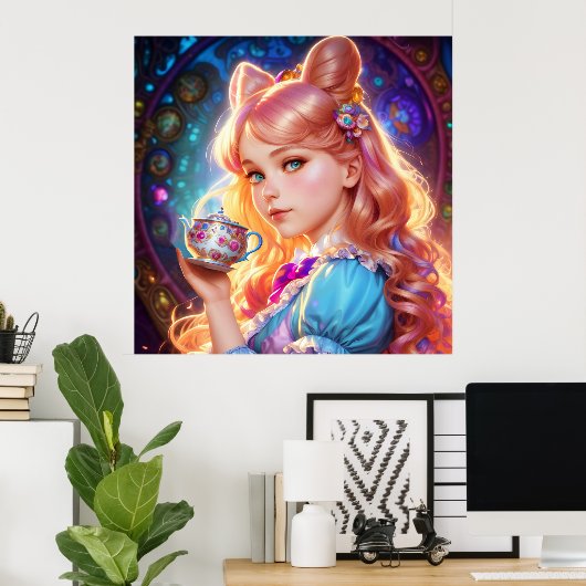 ファンタジーアリスインワンダーランドティーパーティー ポスター (ホームオフィス)