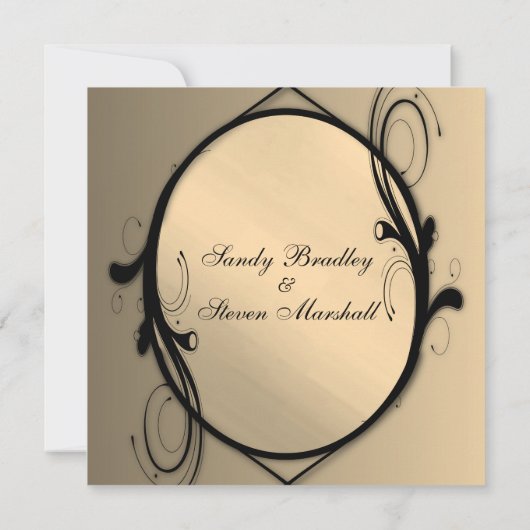 ファンタジーアンティーク金ゴールド結婚式招待状 招待状 (裏面)