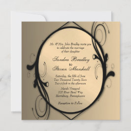 ファンタジーアンティーク金ゴールド結婚式招待状 招待状