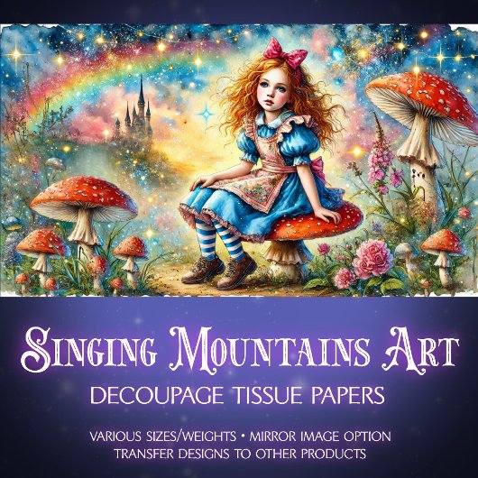 ファンタジーアートのアリスのキノコのワンダーランドの切り離し 薄葉紙