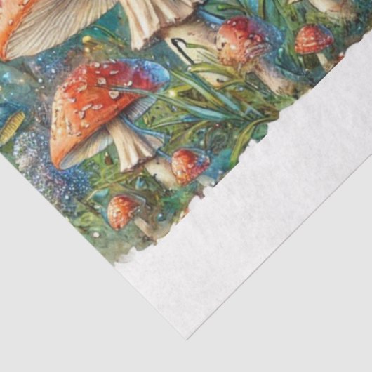 ファンタジーアートのアリスのキノコのワンダーランドの切り離し 薄葉紙 (詳細)