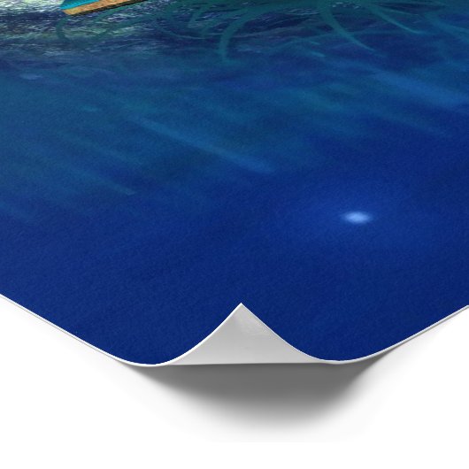 ファンタジーアートのポスター月明かりの鳥の少女 ポスター (角)