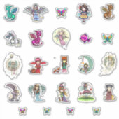 ファンタジーアートの幻想的な世界キャラステッカー シール (正面)