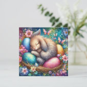 ファンタジーアートウォーターカラーバニーイースターエッグ花 シーズンカード (スタンド正面)