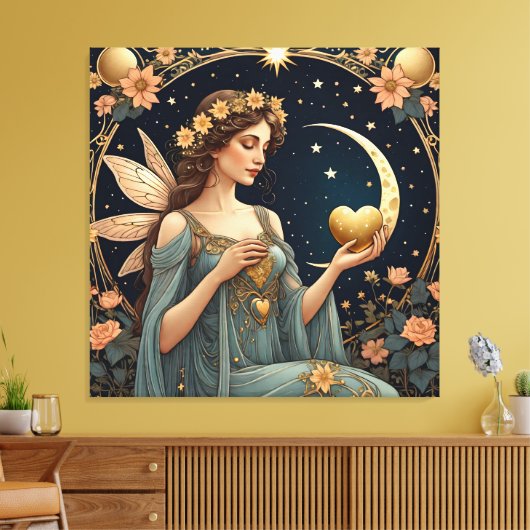 ファンタジーアートウーマンタロットスタイル キャンバスプリント (インサイチュ (リビング))