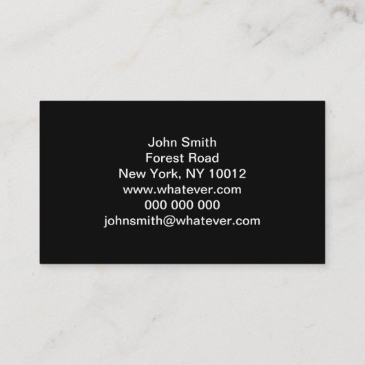 ファンタジーアートスカルと炎 名刺 (裏面)