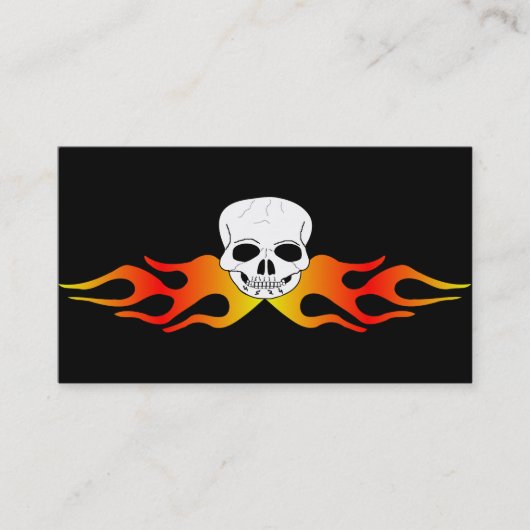 ファンタジーアートスカルと炎 名刺 (正面)