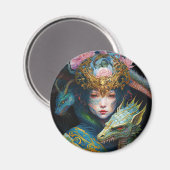 ファンタジーアートドラゴン女神クイーンマグネット マグネット (正面/裏面)