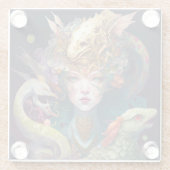 ファンタジーアートドラゴン女神クイーン ガラスコースター (裏面)