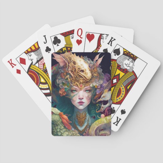 ファンタジーアートドラゴン女神クイーン トランプ (裏面)