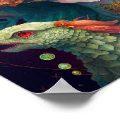 ファンタジーアートドラゴン女神クイーン ポスター (角)