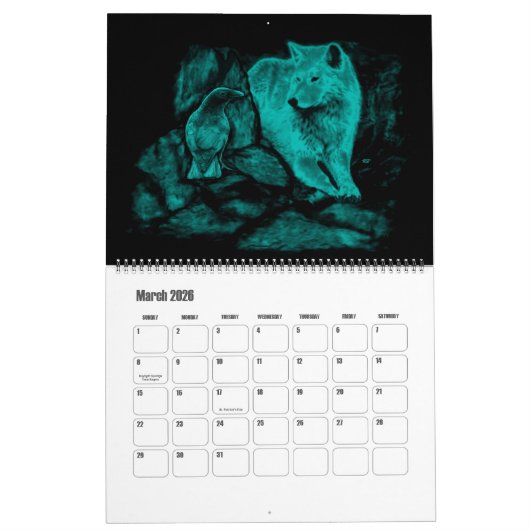 ファンタジーアートバイクリシアートKSZP カレンダー (3月 2026)