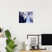 ファンタジーアートプリンセスポスターホワイトスタリオンフォレスト ポスター (ホームオフィス)