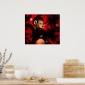 ファンタジーアートポスターレッドビーナス ポスター (キッチン)