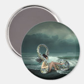 ファンタジーアートレディと巨大なスネークマグネット マグネット (正面/裏面)