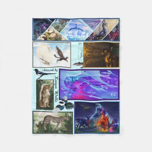 ファンタジーアートワークbyカイヤウェルズフリースブランケット フリースブランケット (正面)