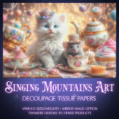 ファンタジーアート猫とマウスティーのパーティーの分離 薄葉紙