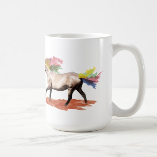 ファンタジーアート - 虹色の馬 コーヒーマグカップ (右)