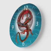 ファンタジーイースタン・レッド・ドラゴン ラージ壁時計 (傾斜)