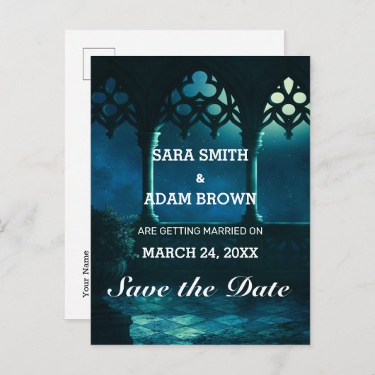 ファンタジーイーストアラビアンナイツバルコニーセーブザデート 案内ポストカード (正面/裏面)