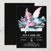 ファンタジーウィムシーフェアリー誕生日 招待状 (正面/裏面)